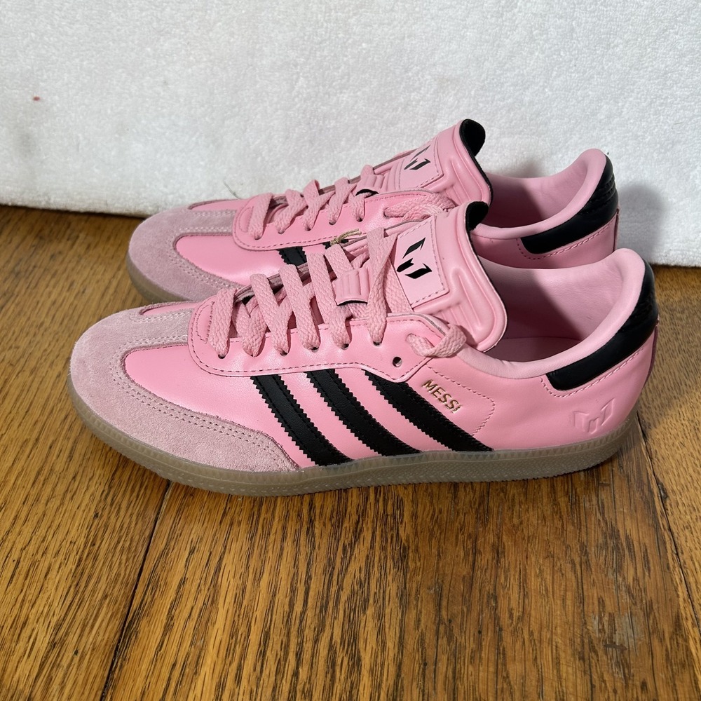 Adidas Womens Size 8 M 6.5 Pink Samba Messi Indoor Inter Miami CF Athletic Shoes